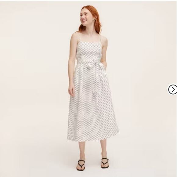 Kate Spade for Target Women's Mini Polka Dot Tie-Waist Midi Dress - Cream/Black - Picture 2 of 5